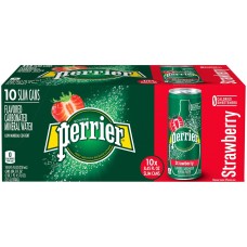 PERRIER: Strawberry Flavored Carbonated Mineral Water 10 Pack, 84.5 fo