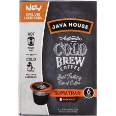 JAVA HOUSE: Sumatran Cold Brew Coffee Pods, 6 pc