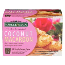 MARKET AND MAIN COFFEE: Coffee Coconut Macaroon Single Serve, 12 EA