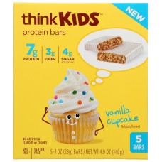 THINK!: ThinkKids Protein Bars Vanilla Cupcake 5 Bars, 4.9 oz