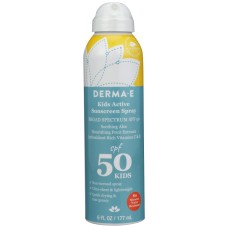 DERMA E: Spf 50 Kids Active Sunscreen Spray, 6 oz