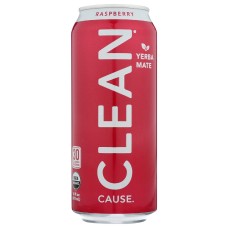 CLEAN CAUSE: Raspberry Sparkling Yerba Mate Tea, 16 fo