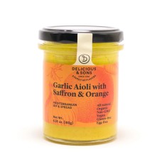 DELICIOUS AND SONS: Garlic Aioli With Saffron & Orange, 6.35 oz