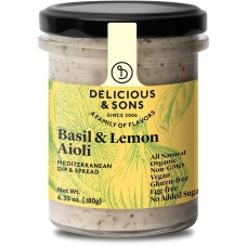 DELICIOUS AND SONS: Organic Basil & Lemon Aioli, 6.35 oz