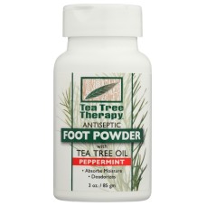 TEA TREE THERAPY: Peppermint Antiseptic Foot Powder, 3 oz