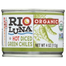 RIO LUNA: Organic Hot Diced Green Chiles, 4 oz