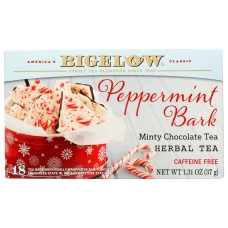 BIGELOW: Peppermint Bark Herbal Tea 18 Teabags, 1.31 oz