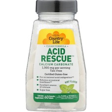COUNTRY LIFE: Acid Rescue Calcium Carbonate, 60 tb
