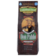 DON PABLO: Whole Bean Colombian Swiss Water Decaf, 12 oz