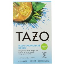 Tazo: Iced Lemongrass Green Tea 6 Teabags, 3.15 oz
