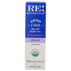 RE BOTANICALS: Lavender Extra Strength Relief Body Oil, 0.34 oz