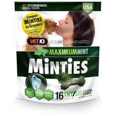VETIQ: 16 Tiny/Small Minties Dog Dental Bone Treats, 6.4 oz