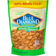 BLUE DIAMOND: Nuts Almond Whole Natural, 19.2 oz