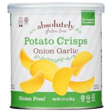 ABSOLUTELY GLUTEN FREE: Onion Garlic Potato Crisps, 1.41 oz