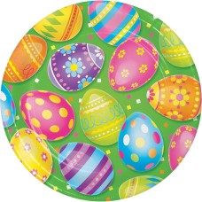 PARTY CREATIONS: Easter Eggs Paper Plates, 8 ea