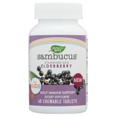 NATURES WAY: Sambucus Elderberry Chewable Tablets For Kids, 40 ea