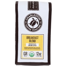 CHARLESTON COFFEE ROASTERS: Organic Breakfast Blend Medium Roast Ground Coffee, 12 oz