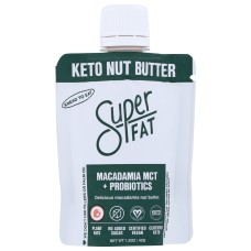 SUPERFAT: Macadamia MCT Plus Probiotics Keto Nut Butter, 1.5 oz