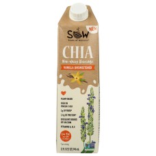 SOW: Chia Beverage Vanilla Unsweetened, 32 fo