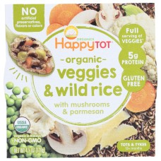 HAPPY TOT: Organic Veggies & Wild Rice, 4.5 oz