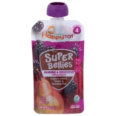 HAPPY TOT: Super Bellies Organic Pears Beet & Blackberries Flavor Pouch, 4 oz