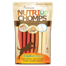 NUTRI CHOMPS: Assorted Flavor Wrapped Mini Sticks, 15 ea
