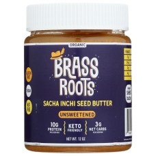 BRASS ROOTS: Unsweetened Sachi Inchi Seed Butter, 12 oz