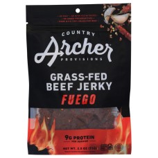 COUNTRY ARCHER: Grass Fed Beef Jerky Fuego, 2.5 oz