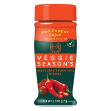 VEGGIE SEASONS: Red Pepper Cajun Vegetable Seasoning Blends, 2.9 oz