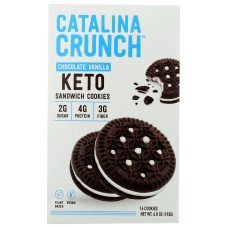 CATALINA SNACKS: Chocolate Vanilla Keto Sandwich Cookies, 6.8 oz