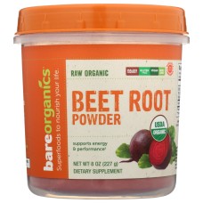 BAREORGANICS: Beet Root Pwdr Org, 8 oz