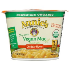 ANNIES HOMEGROWN: Organic Vegan Mac Pasta And Sauce Cheddar Flavor, 2.01 oz