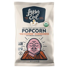 LESSER EVIL: Organic No Cheese Cheesiness Popcorn, 5 oz