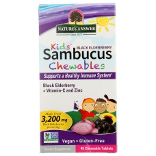 NATURES ANSWER: Kids Black Elderberry Sambucus Chewables, 45 tb