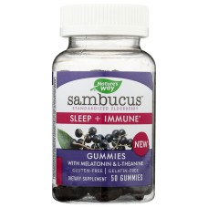 NATURES WAY: Sambucus Elderberry Sleep Immune Gummies, 50 ea
