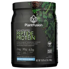 PLANTFUSION: Elite Activated Peptide Protein Creamy Vanilla Bean, 15.87 oz