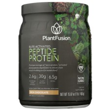 PLANTFUSION: Elite Activated Peptide Protein Rich Chocolate, 15.87 oz