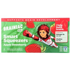 BRAINIAC: Strawberry Applesauce Smart Squeezers 10 Pc, 32 oz