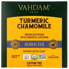 VAHDAM TEAS: Turmeric Chamomile Herbal Tea, 1.06 oz