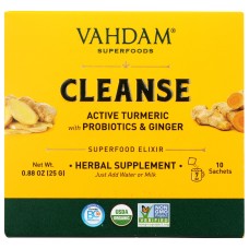 VAHDAM TEAS: Turmeric Cleanse Instant Mix Superfood Elixir, 0.88 oz