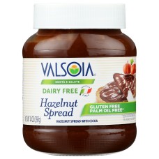 VALSOIA: Dairy Free Hazelnut Spread, 14 oz
