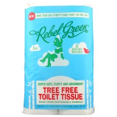 REBEL GREEN: Tree Free Toilet Tissue 12 Pk, 1 ea