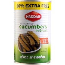 HADDAR: Large 7-9 Cucumbers In Brine, 18 oz