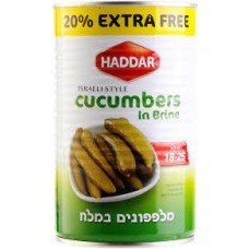 HADDAR: Mini 18-25 Cucumbers In Brine, 18 oz
