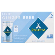 REGATTA: Light Ginger Beer 6 Pack, 45 fo