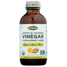 FLORA HEALTH: Ginger & Lemon Apple Cider Vinegar, 3.3 fo