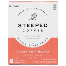 STEEPED COFFEE: California Blend Medium Roast Coffee, 8 ea