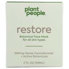 PLANT PEOPLE: Restore Botanical Face Mask 300Mg Hemp Cannabinoids, 2 fo