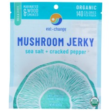 EAT THE CHANGE: Organic Sea Salt And Cracked Pepper Mushroom Jerky, 2 oz