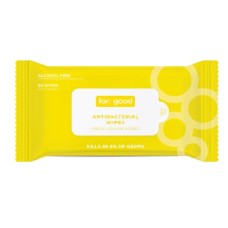 FOR GOOD: Antibacterial Wipes Lemon Wipes, 50 ea